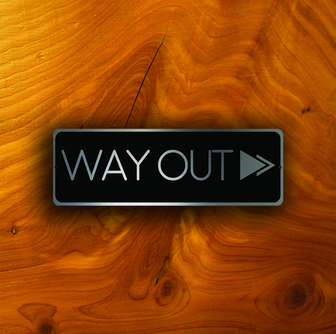 WAY OUT DIRECTIONAL Sign