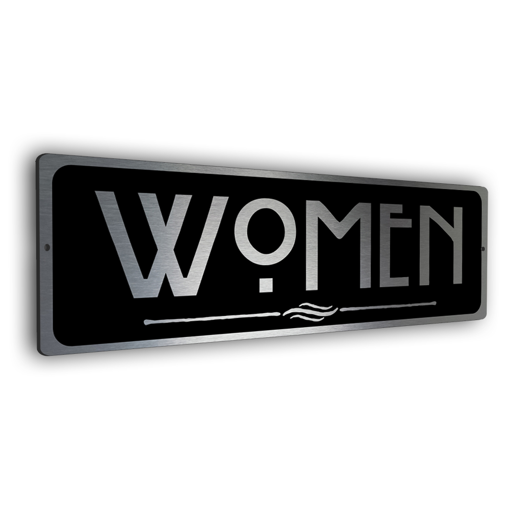 Art Deco Style Restroom Sign
