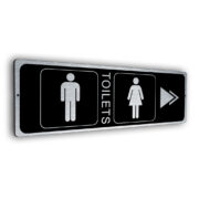 toilets sign right arrow