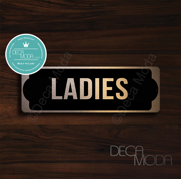 Ladies-Restroom-Door-Sign-Copper-Finish