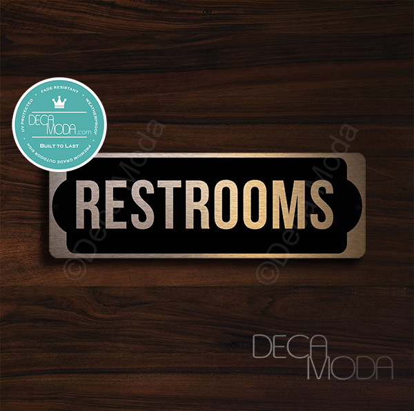 Restrooms--Room-Door-Sign-Copper-Finish