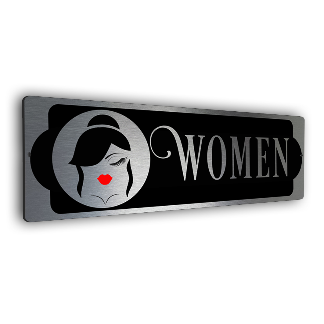 Art Deco Style Restroom Sign