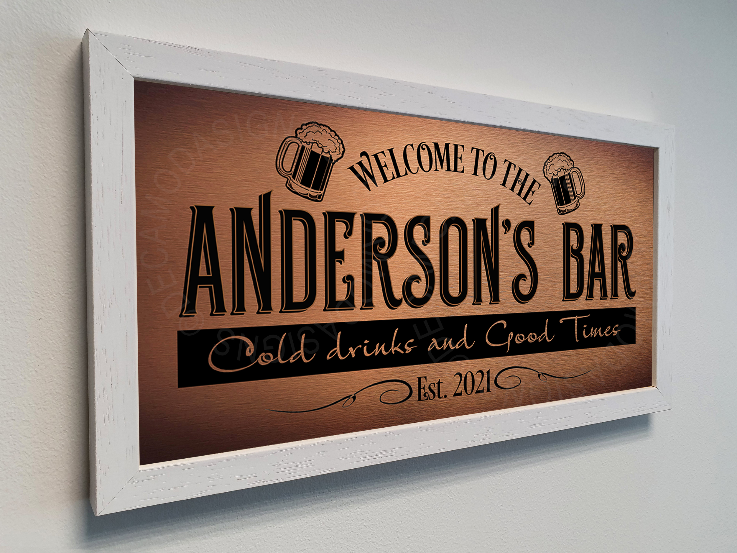 Personalized Family Name Bar Signs