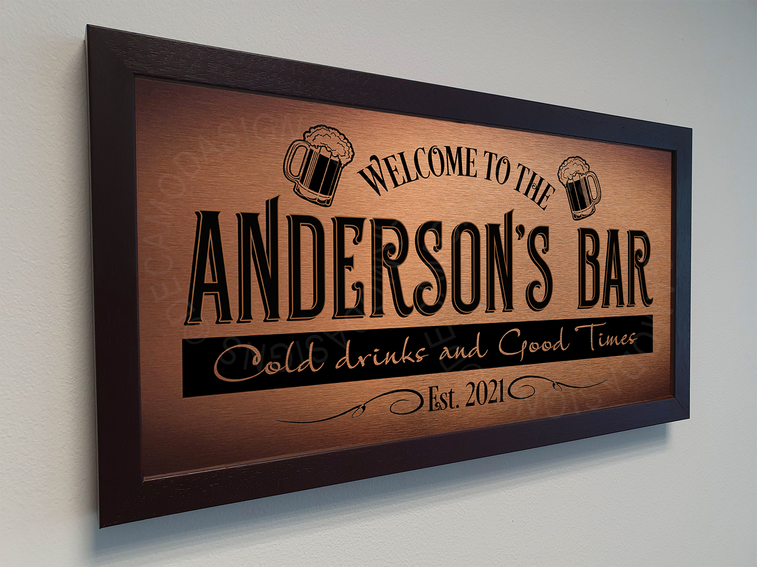 Personalized Family Name Bar Sign