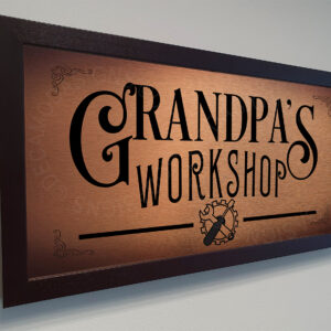 Personalized Grandpas Workshop Signs