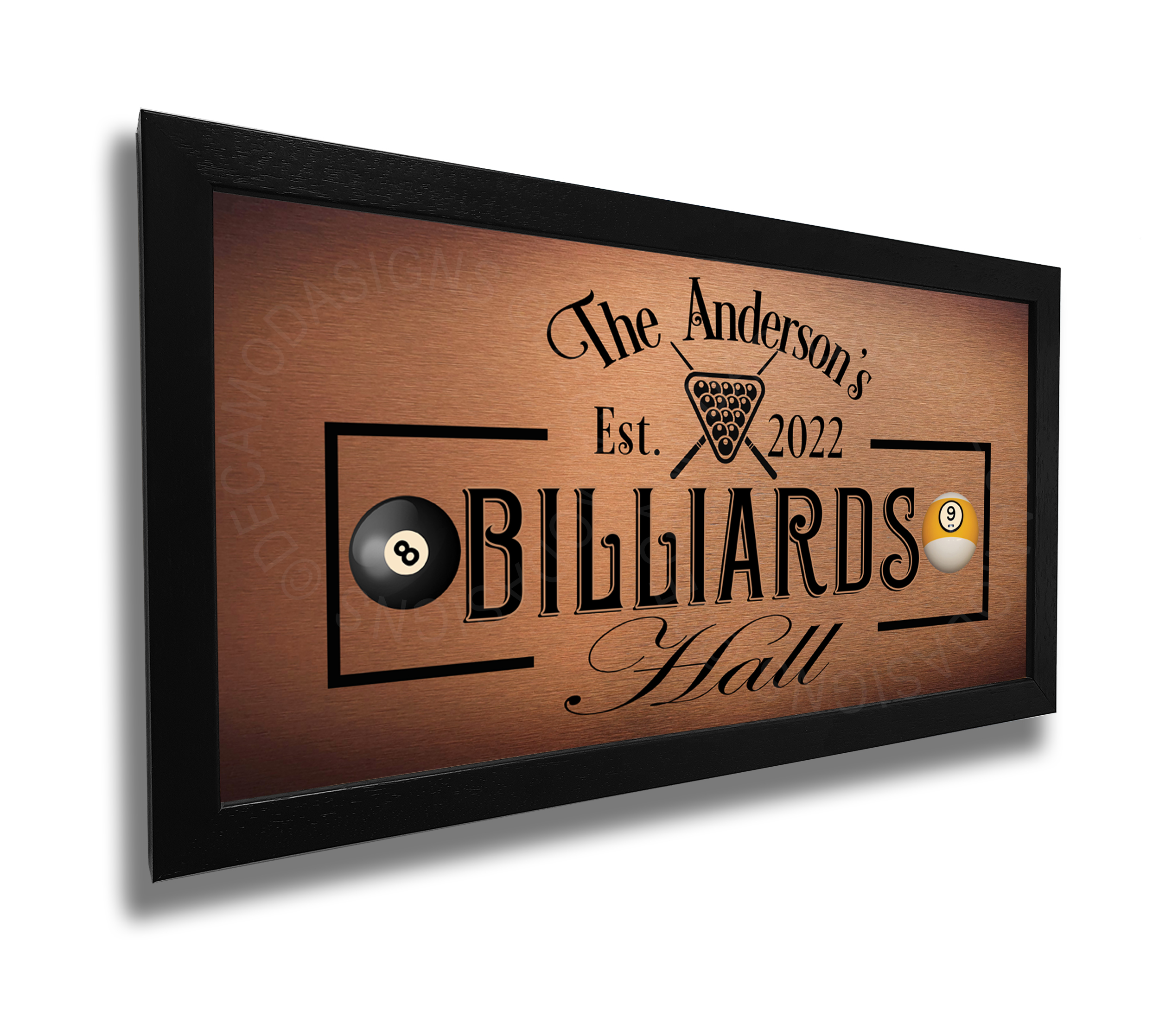 Personalized Billiards Hall Sign