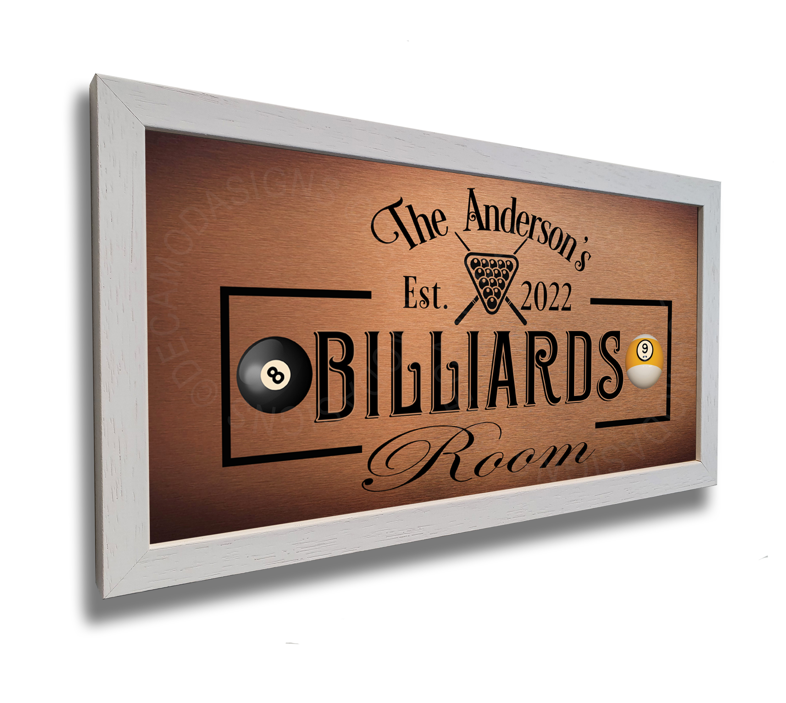 Personalized Billiards Room Sign