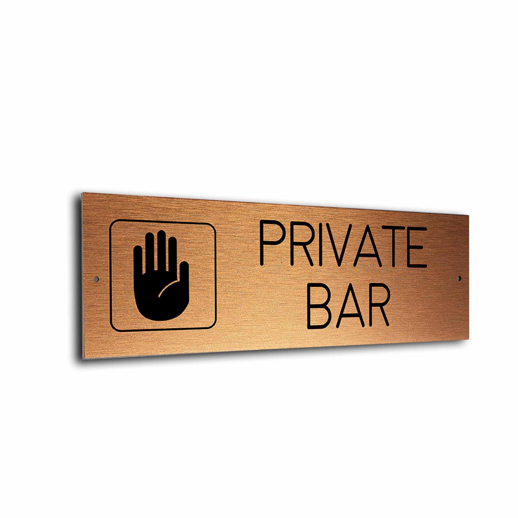 Copper Black Private Bar sign
