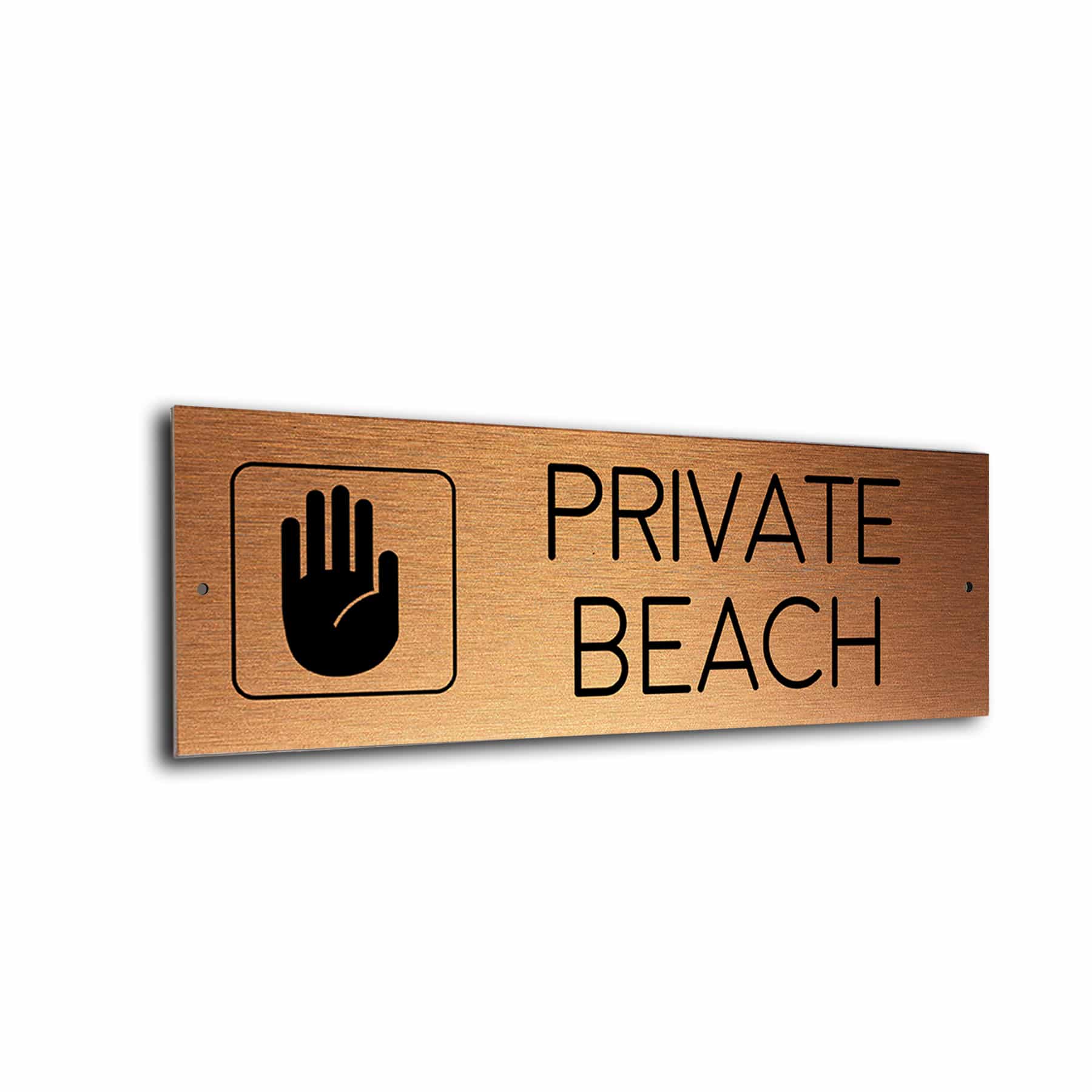 Copper Black Private Beach sign