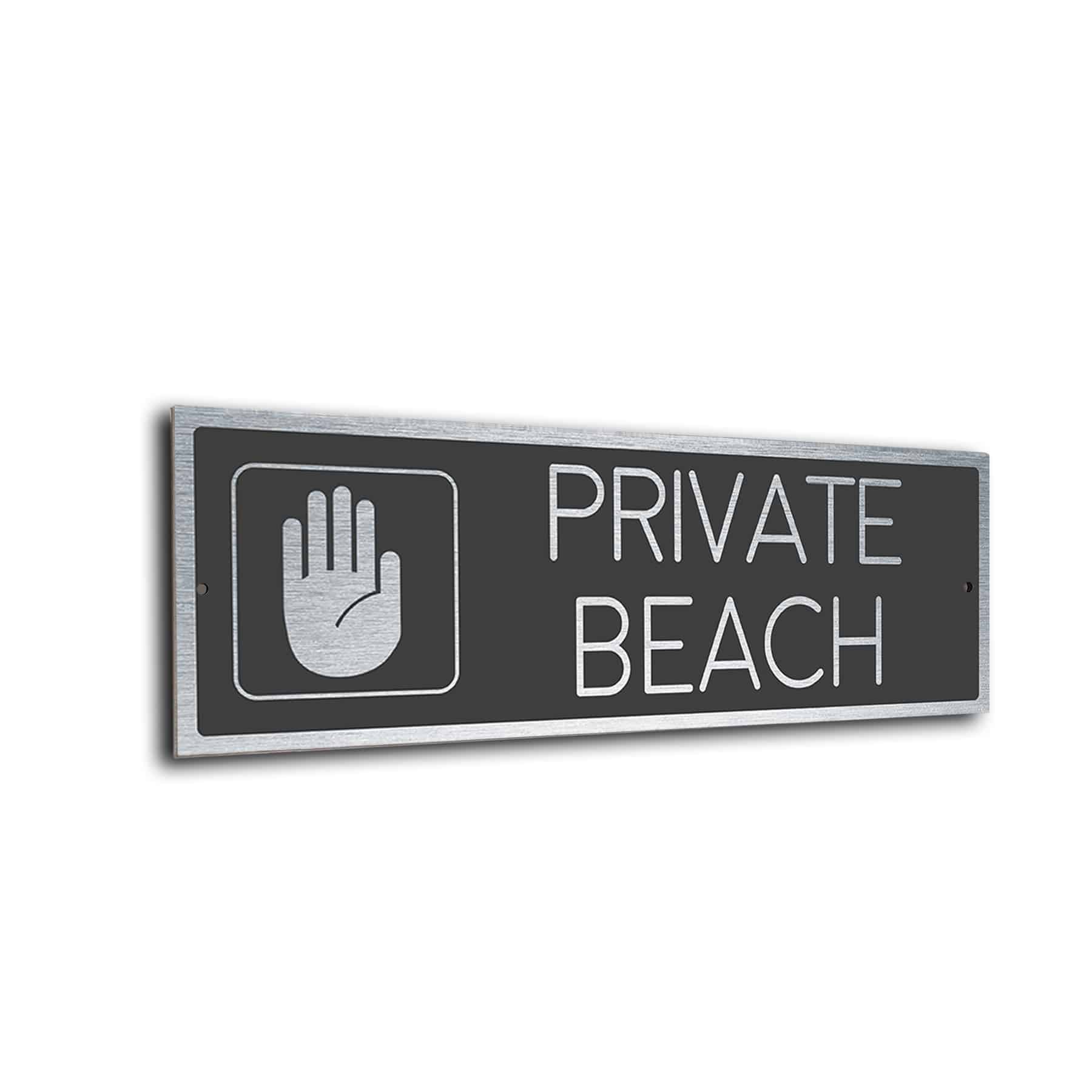 Silver Gray Private Beach sign