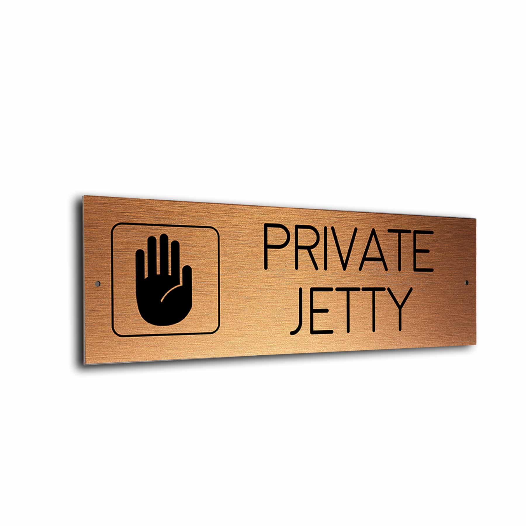 Copper Black Private Jetty sign