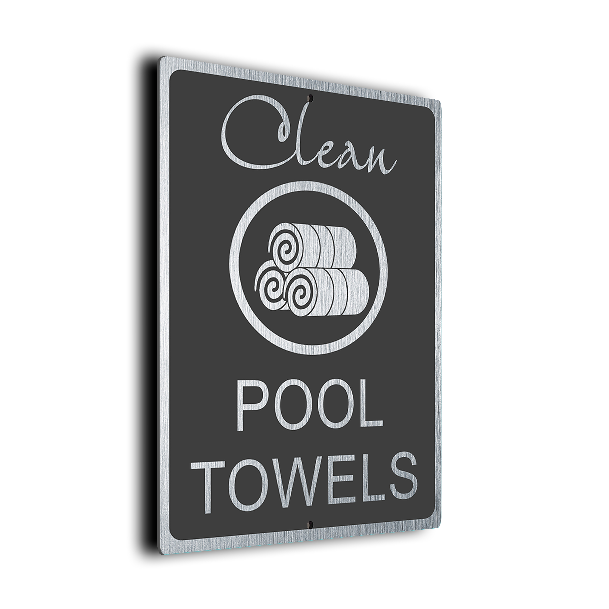 Modern Clean Pool Towels Sign