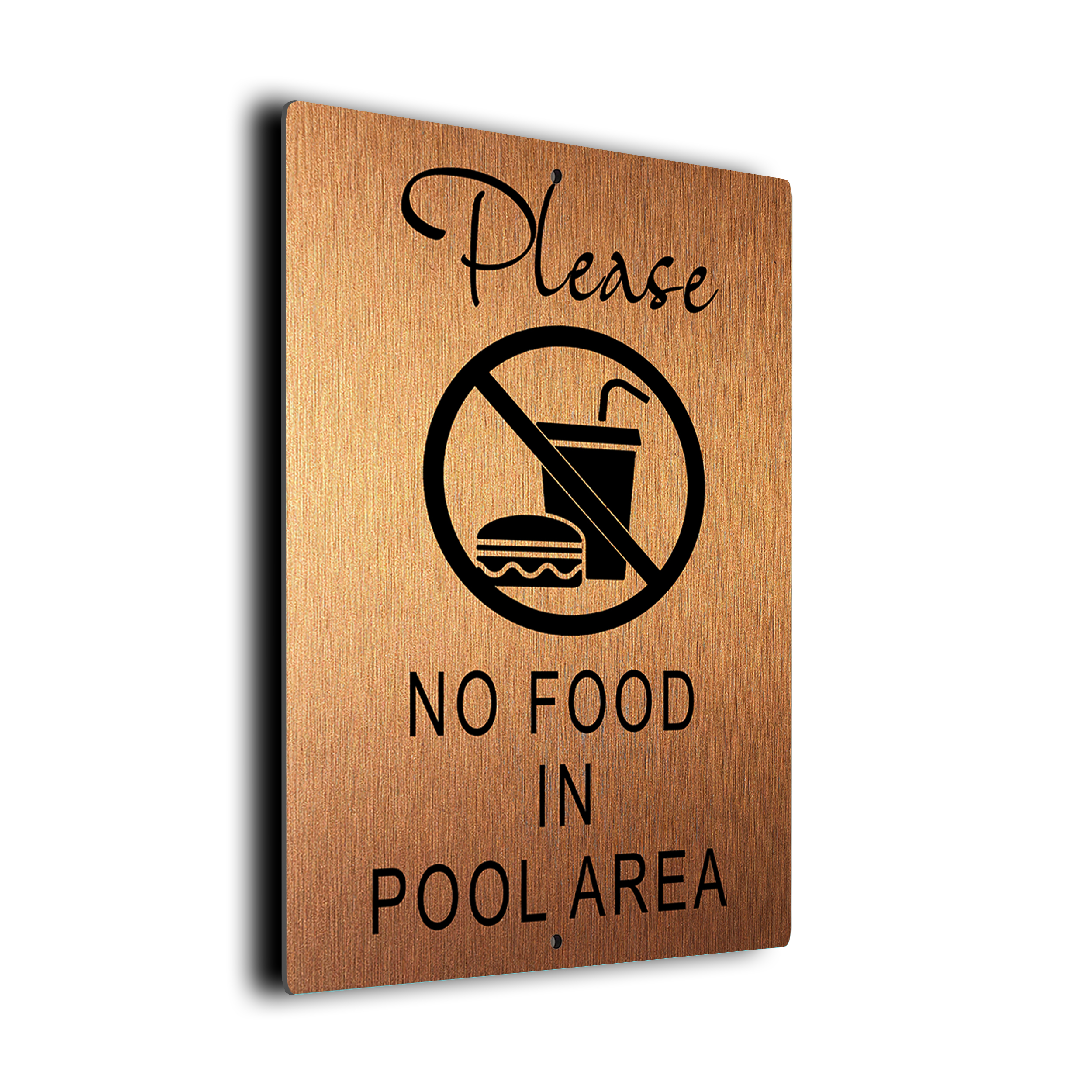 Pool No Food In Pool Area Sign