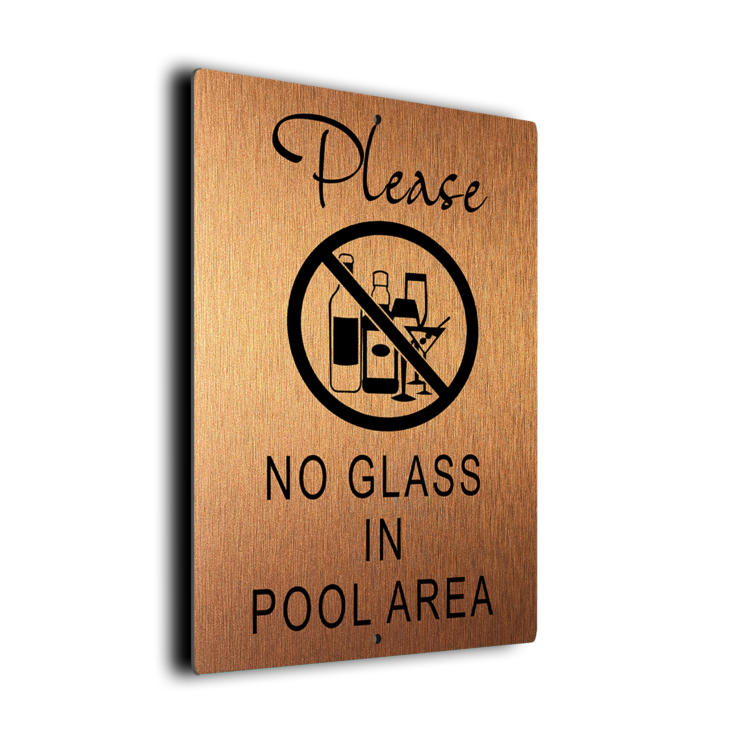 Pool No Glass In Pool Area Sign