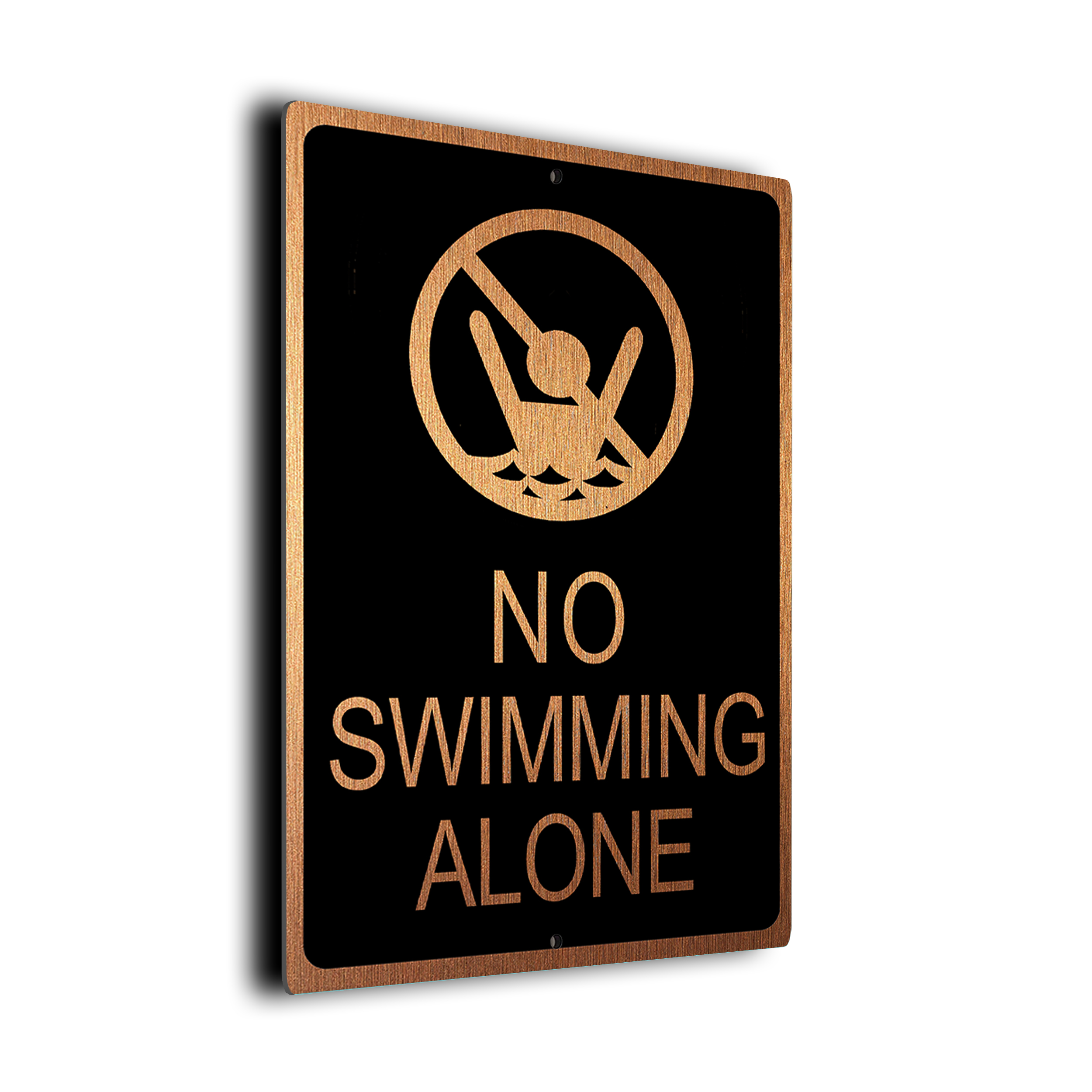 No Swimming Alone Pool Sign