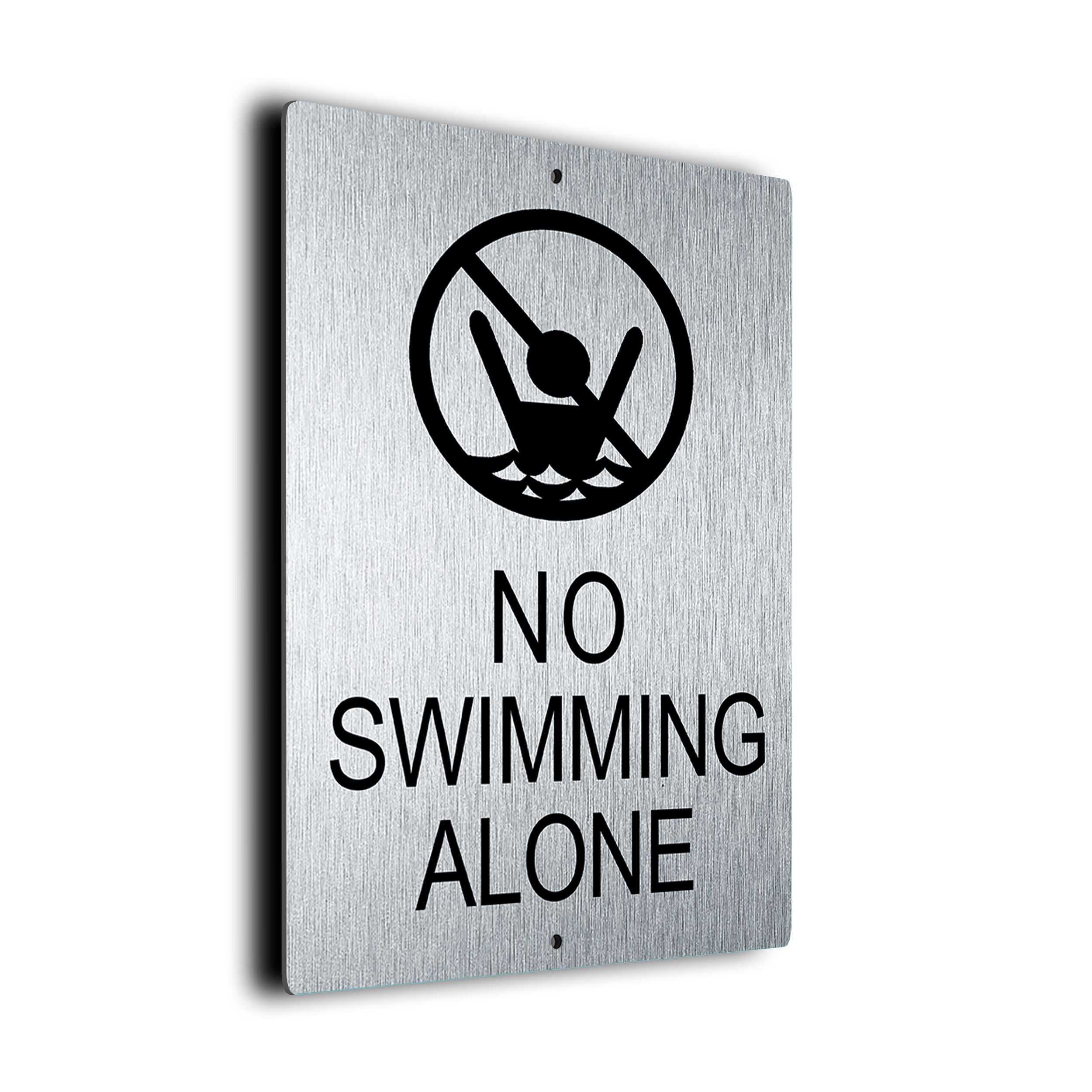 No Swimming Alone Sign