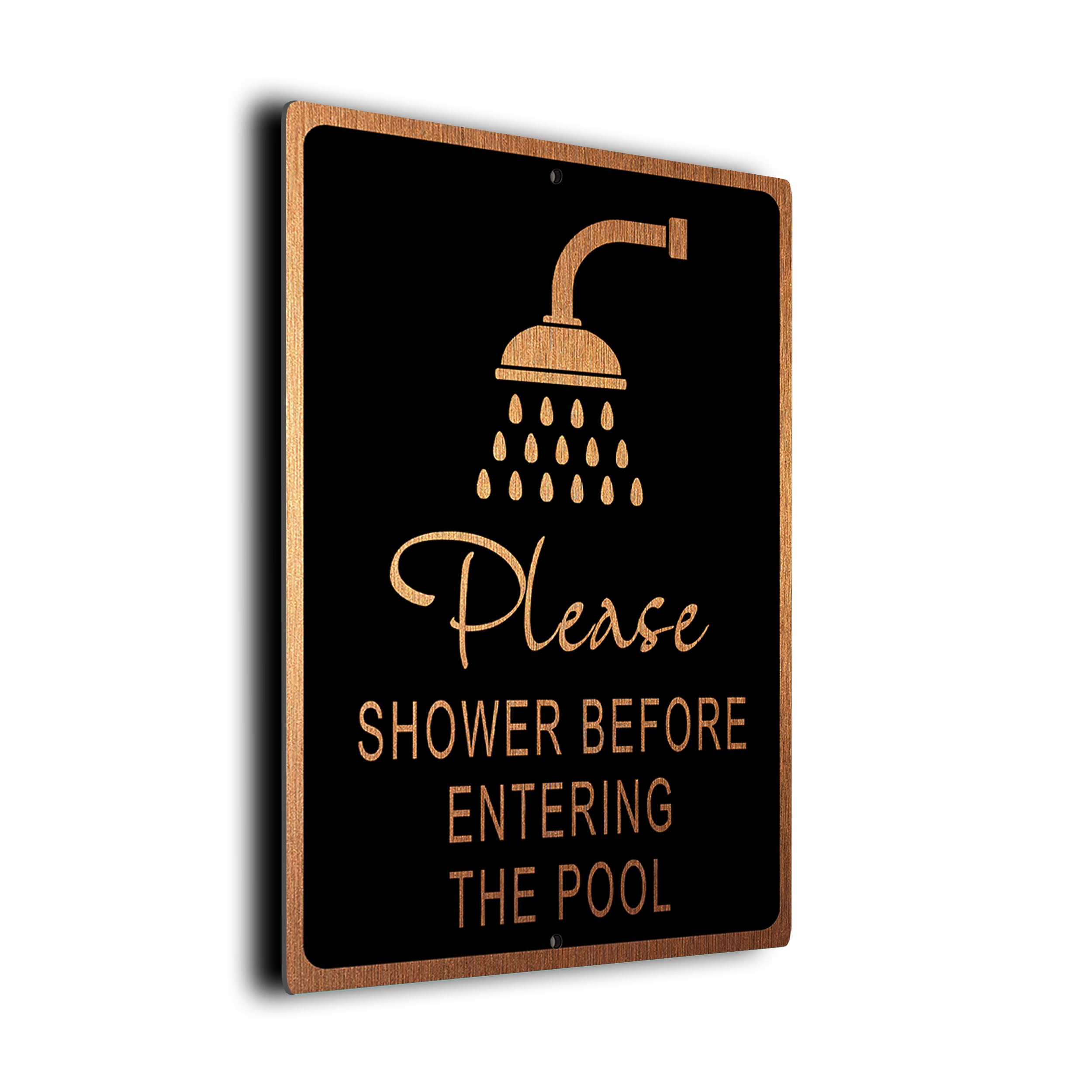 Please Shower Before Pool Sign