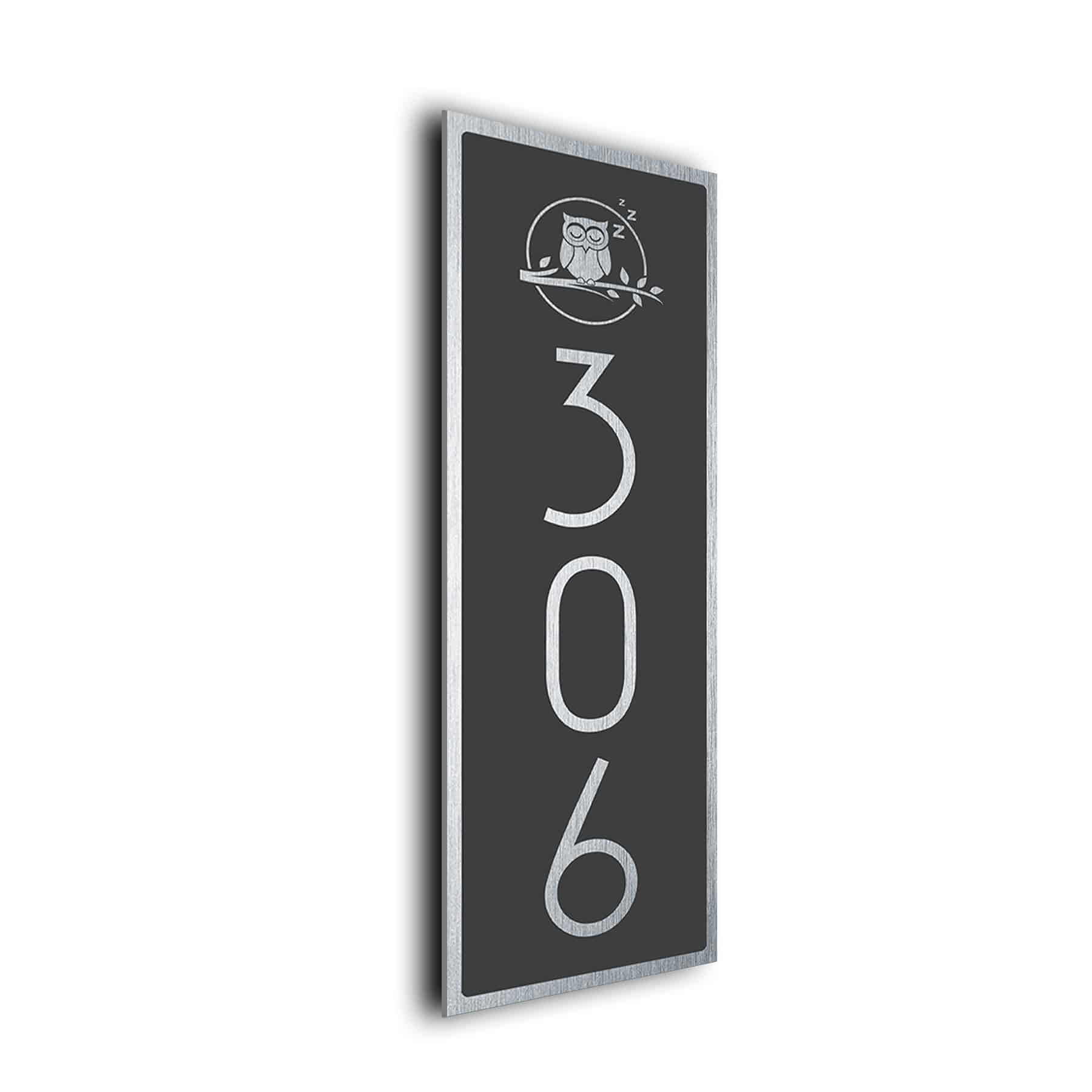 Modern Vertical Bedroom Number Sign
