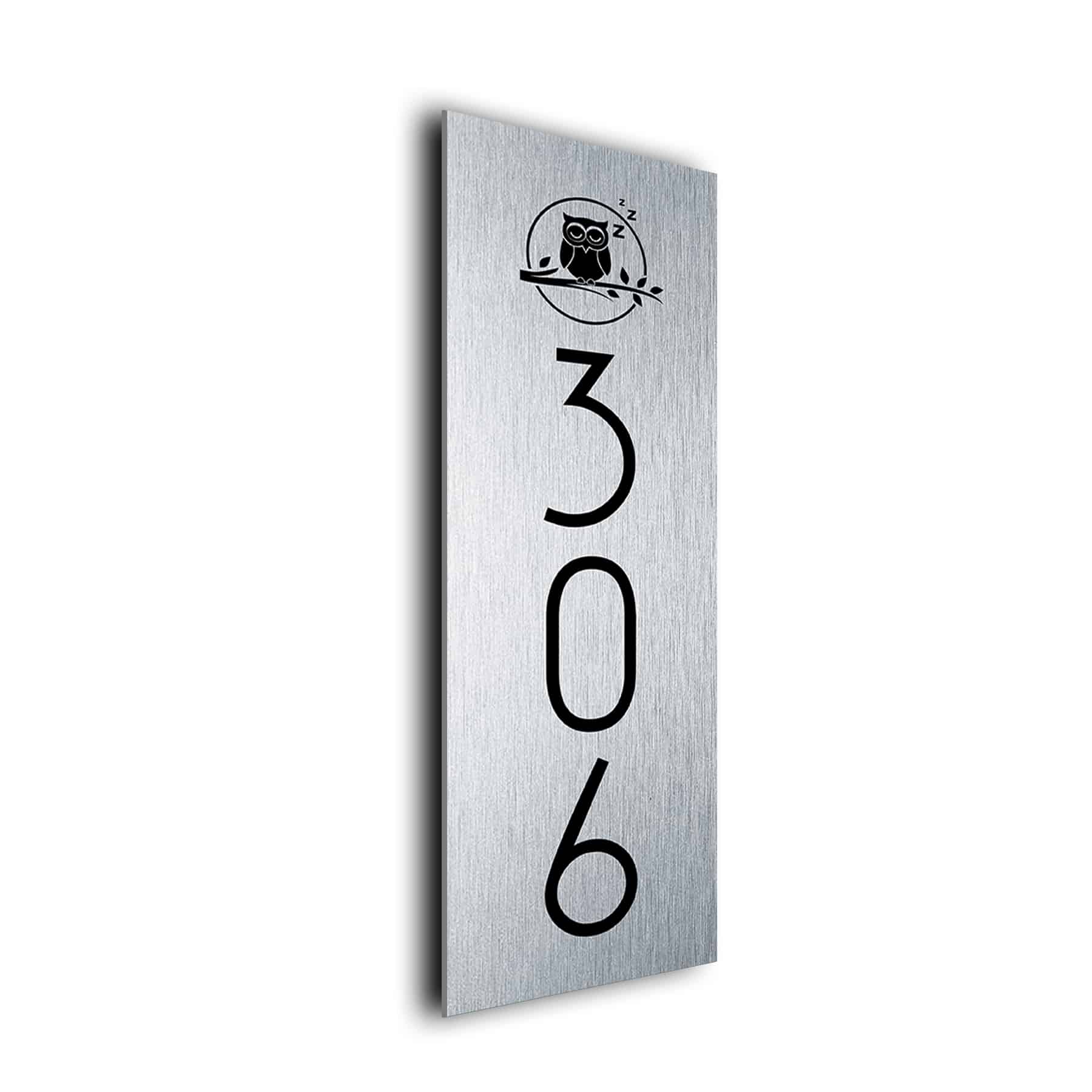 Vertical Bedroom Number Sign