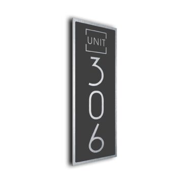Modern Vertical Unit Number sign
