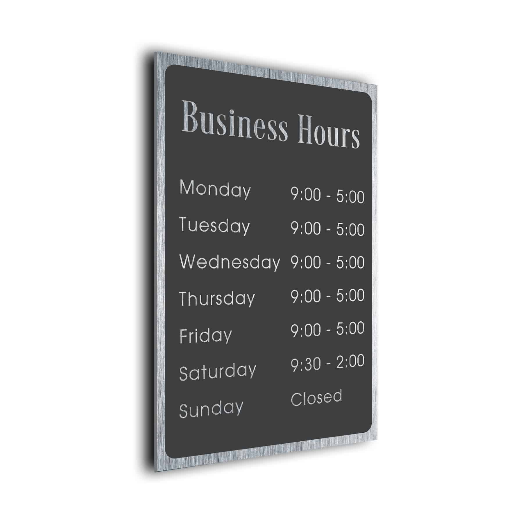 Custom Business Hours Sign