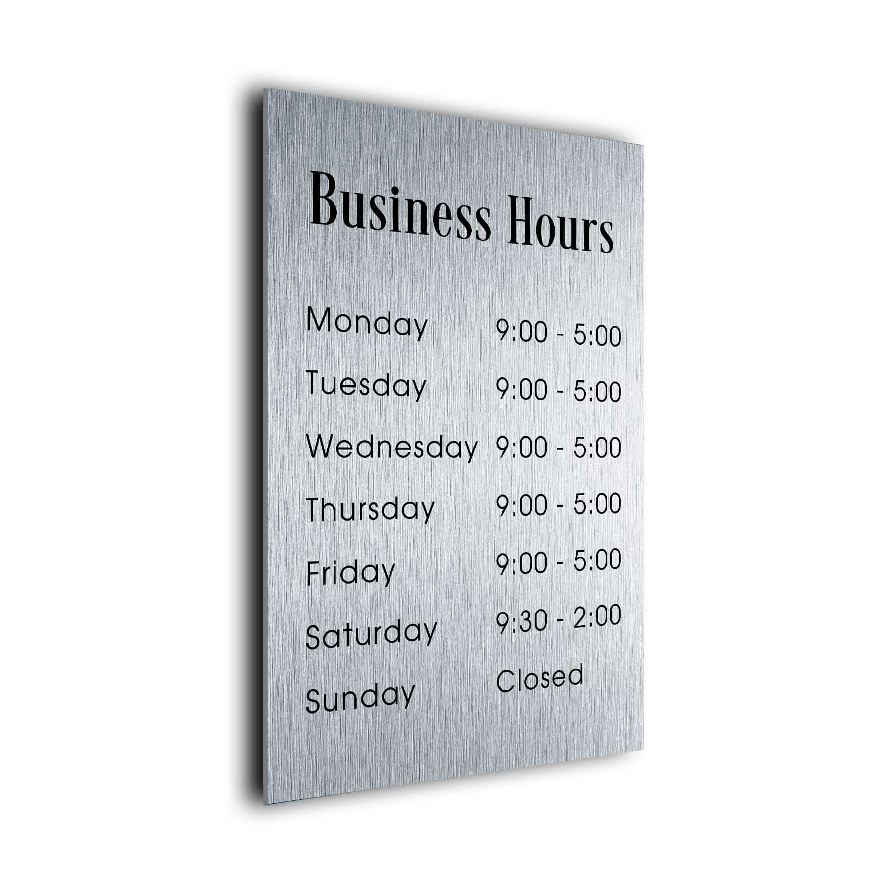 Personalized Business Hours Sign
