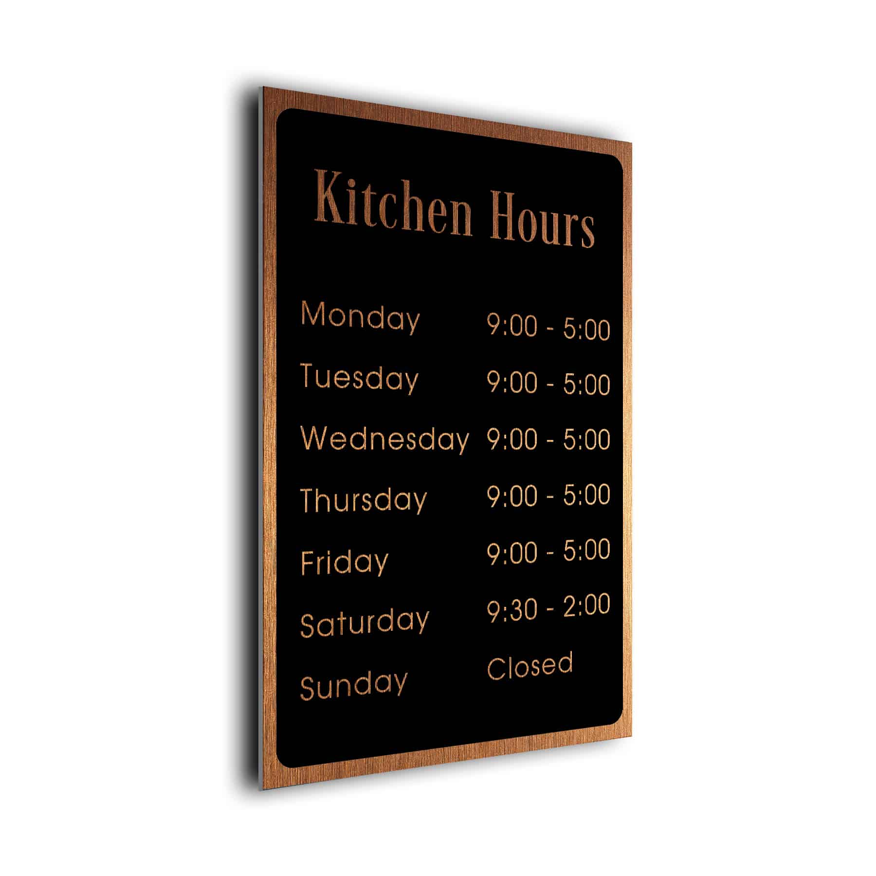 Kitchen Hours Plaque