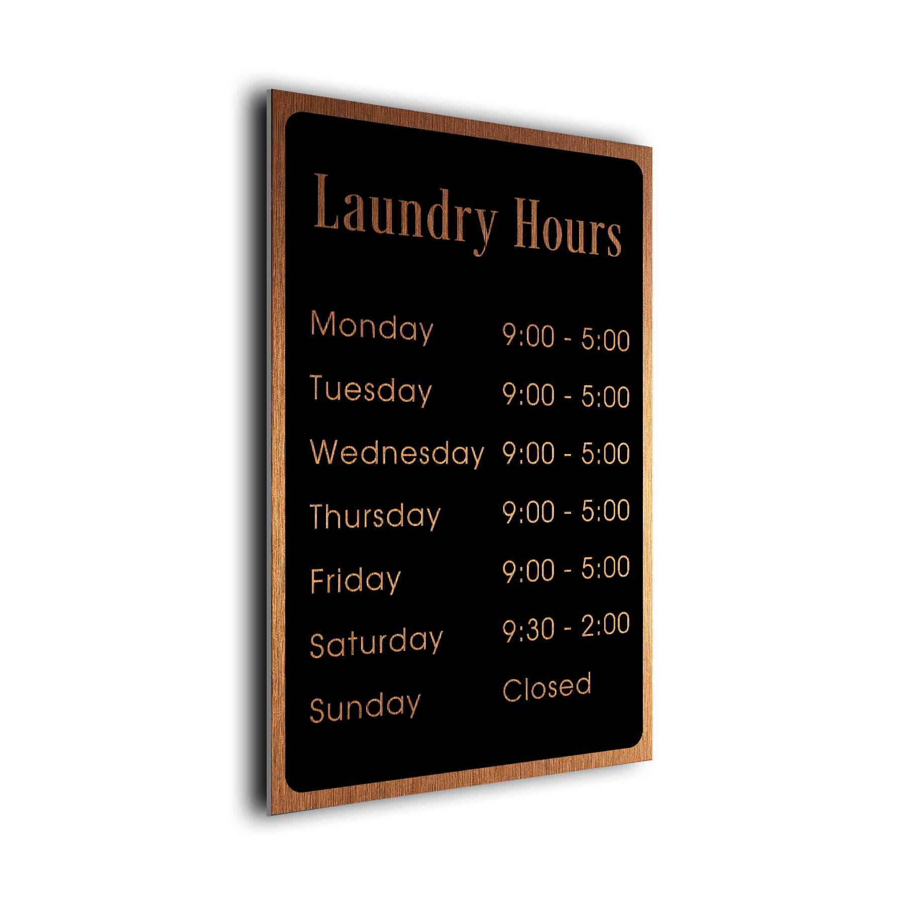 Brushed Metal Laundry Hours SignLH121223GS Decamoda