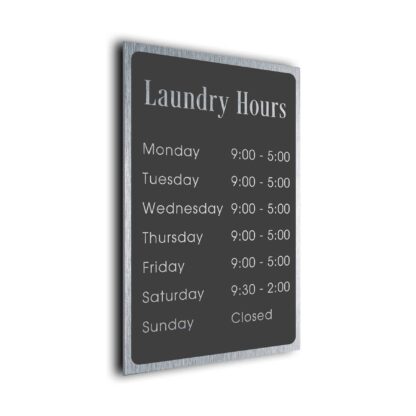 Custom Laundry Hours Sign