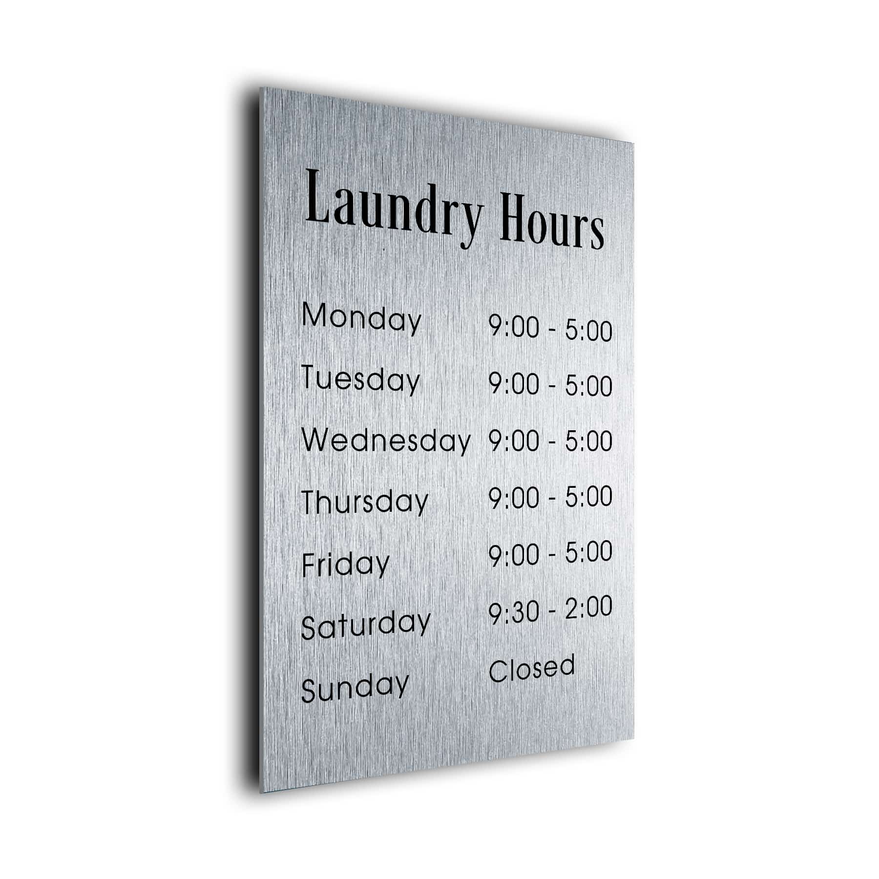Personalized Laundry Hours Sign