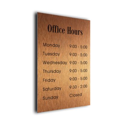Copper Office Hours Sign